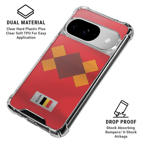 Belgium Soccer Flag Google Pixel 10 Clear Case
